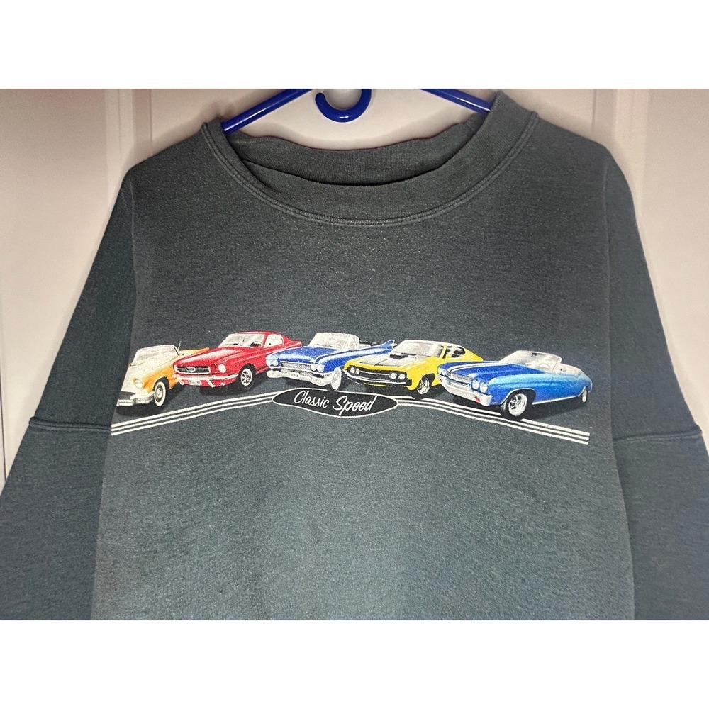 Vintage 90's American Classic Muscle Cars Graphic Crewneck Sweatshirt Mens 2XL